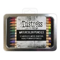 Distress Watercolor Pencils Kit 4 (12pcs) - Akvarellpennor från Tim Holtz Ranger ink