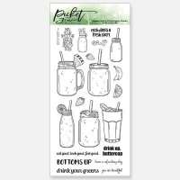 Drink Your Greens 4x8 Inch Clear Stamps (T-110) from Picket fence studios 10x20 cm
