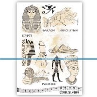 EGYPT unmounted rubber stamp set - Stämpelset med Egyptentema från Katzelkraft A5