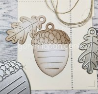 EKOLLONTAG ACORN TAG DIE SET from Gummiapan ca 47.5x66 & 30x55 mm