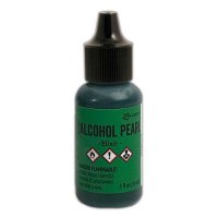 Elexir green alkohol ink pearl - Grönt alkoholbläck med pärlemorskimmer från Tim Holtz Ranger ink 15 ml