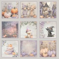ENCHANTED HALLOWEEN Tags die cut sheet - Klippark med fyrkantiga bilder från Reprint 30x30 cm