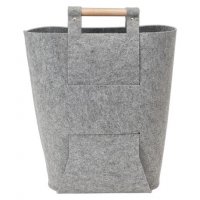 Felt Craft Bag w/ Wooden Handles - Grå filtväska från Papermania 40x41x11 cm