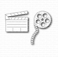 Filmklappa och filmrulle-stansmallar från Gummiapan ca 2,7x2,45 cm + 2x4,15 cm