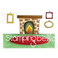 fireplace, background, stamp, stämpel, öppen spis, rum, stamping bella