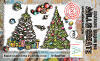 #1002 FIR WONDERLAND Christmas clear stamp set - Stämpelset med julgranar från AALL & Create