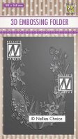 Flower frame 3D embossing folder 2 - Embossingfolder med blomram från Nellie Snellen 10,5x14,8 cm