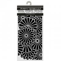 FLOWERS PATTERN stencil oriental garden - Blomschablon från Stamperia 12x25 cm