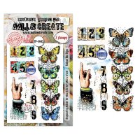 FOLLOW THE SIGN finger butterfly clear stamp set - Stämpelset med hand och fjärilar från AALL & Create A6