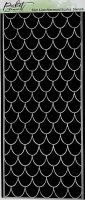 FÖRBESTÄLLNING - Mermaid Scales 4x10 Inch SlimLine Stencil - Schablon med fiskfjäll från Picket fence studio 10x20 cm