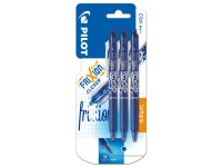 3 pens with blue erasable ink Frixion Clicker 0,7 - 3 st pennor med blått suddbart bläck från Pilot