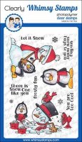 Frosty hugs clear stamp set 4*6 - Stämpelset med snögubbar och pingviner från Whimsy Stamps 10*15 cm