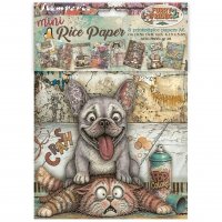 Furry Friends 2 A6 Mini Rice Paper Selection (8pcs) - Rispapper från Antonis Tzanidakis Stamperia