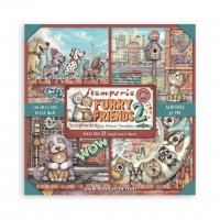 Furry Friends 2 12x12 Inch Paper Pack (Single Face) - Mönsterpapper med djurtema från Antonis Tzanidakis Stamperia