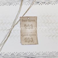 WARDROBE CLOSET TICKET die GARDEROBSBILJETT from Gummiapan ca 30,5 x 50,5 mm
