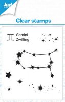 GEMINI star sign clear stamp set - Stämpelset med stjärntecken tvilligarna från Joy Crafts 7x7 cm