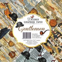 Gentleman 8x8 Inch Paper Pack - Mönsterpapper med manligt tema från Decorer 20x20 cm