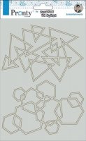 Geometric triangle and hexagon chipboard decorations - Triangel- och hexagon-dekorationer från Pronty A5
