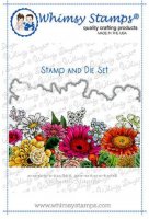 PRE-ORDER Gerbera Daisies Background Rubber Cling Stamp and Die Combo from Whimsy Stamps