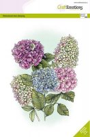 Gerberea Hydrangea flower clear stamp set - Stämpelset med gerbera- och hortensia-blommor från Craft Emotions A5