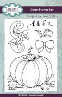 Ghost Pumpkin clear stamp set Halloween - Stämpelset med pumpa från Creative Expressions A6