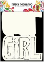 Girl text card art stencil - Schablon att göra kort med från Dutch Doobadoo