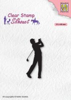 Golfer silhouette clear stamp - Stämpel med golfare från Nellie Snellen