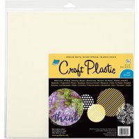 Opaque white plastic craft sheets 12x12 25 pcs - 25 st vita plastark för mixed media från Grafix 30x30 cm