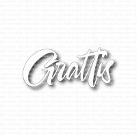 Grattis bred font stansmall från Gummiapan 5,1x2,1 cm