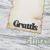 GRATTISstansmall med bred font från Gummiapan ca 46,5 x 13 mm