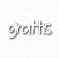 grattis (gemener) stansmall från Gummiapan 5,9x2,5 cm