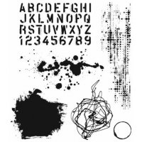 Grunged cling rubber stamp set - Stämpelset med stökiga mönster från Tim Holtz / Stamper's Anonymous