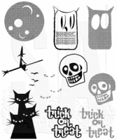 HALFTONE HALLOWEEN cling mount stamp set - Stämpelset från Tim Holtz Stamper's Anonymous