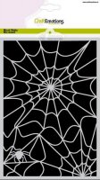 Halloween spider web stencil - Schablon med spindelnät från Carla Creaties Craft Emotions A5
