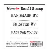 Handmade created made by small rubber stamp set - Stämpelset med skapat av-tema från Darkroom Door 6x5,5 cm