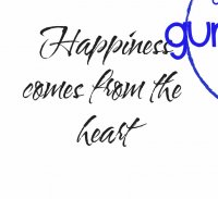 Happiness comes from the heart - Engelsk textstämpel om glädje från Gummiapan 4,7*3,5 cm