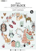 Happy Christmas Die Cut Block Essentials nr.12 - Utstansade dekorationer från Studio Light A4