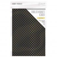 HEART OF GOLD foiled black kraft card (5 sh) - Svarta papper med guldhjärtan från Tonic craft perfect A4