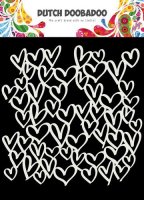 Hearts stencil - Schablon med hjärtan från Dutch Doobadoo 15*15 cm