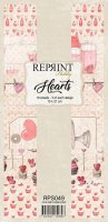 Hearts Slimline Paper Pack - Mönsterpapper med kärlekstema från Reprint 10x21 cm
