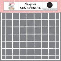 Hello There Grid 6x6 Inch Stencil - Schablon med stora rutor från Carta Bella 15x15 cm