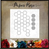 Hexagon mesh die - Stansmall med bivaxmönster från Paper Rose