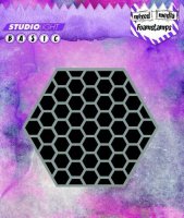 Hexagon mixed media foam stamp - Skumgummistämpel med bivaxmönster från Studio Light