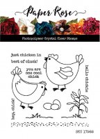 Hey chick bird clear stamp set - Stämpelset med kyckling höna fågel från Paper Rose Studio 10x10 cm