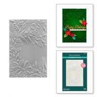 Holiday Floral Swag 3D Embossing Folder - Embossingfolder med jul- och järnekstema från Spellbinders 5.50 x 8.50 in./13.97 x 21.
