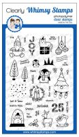 Holiday Postage Christmas Clear Stamp set - Stämpelset med små julstämplar från Deb Davis / Whimsy Stamps 10x15 cm