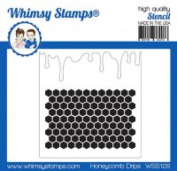 FÖRBESTÄLLNING - Honeycomb drips stencil - Schablon med bivaxmönster från Whimsy Stamps 14*15 cm