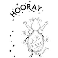 Hooray mouse clear stamp set from Pink ink designs A7
