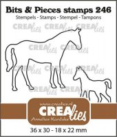 Mare and Foal horse outline clear stamp set 246 - Häststämplar från CreaLies