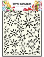 Art ice stars snowflakes crystals stencil - Schablon med snöflingor från Dutch Doobadoo A5